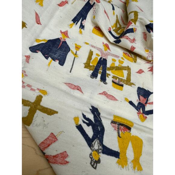 Fall Fabric VTG Scarecrow Birds Rake Farm Fencepost Thanksgiving PLZ READ!!! - Picture 11 of 11